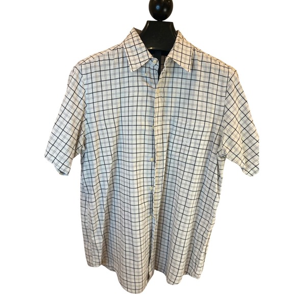 Chaps Other - Chaps Mens Plaid Short Sleeve Button Up Shirt Size L G Cotton